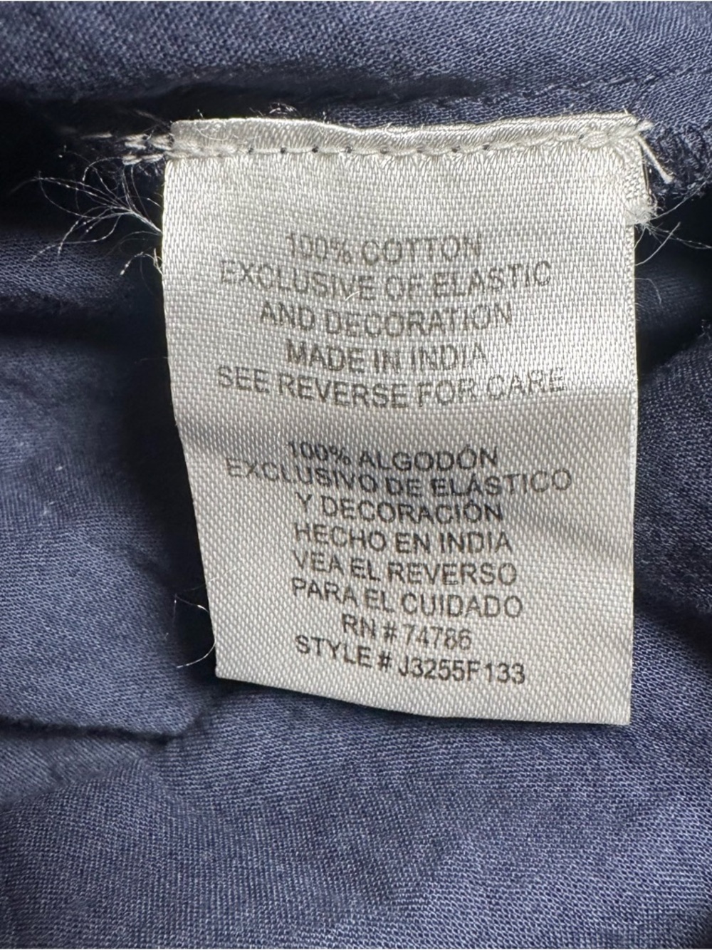 Navy Cotton Prairie Midi Dress Smocked Waist Puff Sleeve Cottagecore L - Picture 9 of 11